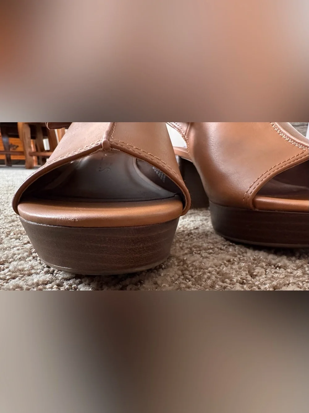 Aerosoles Chancey Platform Slingback Block Heel Sandals Tan Gold Size 9M
